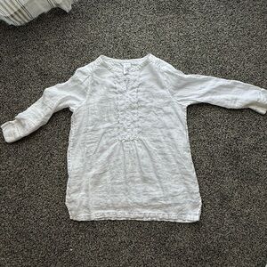 Lands' End White Linen V Neck Tunic